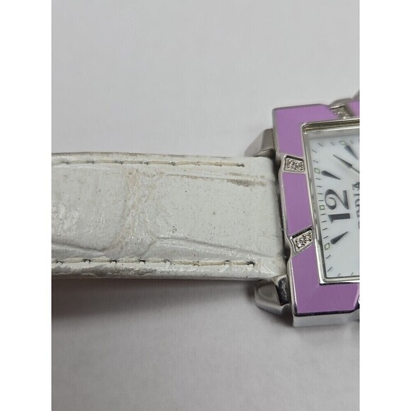 Dedia Lily LQ Diamond Accent Purple Enamel Square Swiss Quartz Watch New Battery main image 7